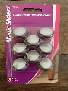 Magic Sliders 8 Pk 1-1/4" 32 mm Carpet Based Nail-on Glides For Straight Legs - Picture 1 of 2