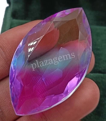 Piedra preciosa suelta transparente bicolor EGL ametrino corte marquesa de 124,15 quilates 5ARK Foto 1 de 4