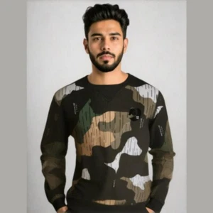 Sudadera Scotch & Soda para hombre Ámsterdam azul camuflaje firma cuello redondo - Imagen 1 de 13
