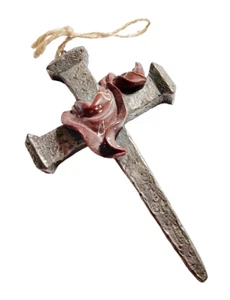 Rustic Spike Nails Wall Cross - Picture 1 of 4