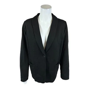 Susan Graver Weekend Women's Regular Marina Knit Blazer Black X-Large Size - Picture 1 of 2