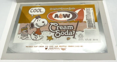 Walker Graphics Techron A&W Cream Soda Joe Cool Soda Pop Design Peanuts Ad - Image 1 of 4