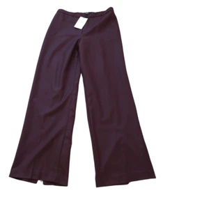 NWT Theory Pull On Wide Leg Sleek Flannel Trouser Merlot Womens Size 10 - Picture 1 of 6