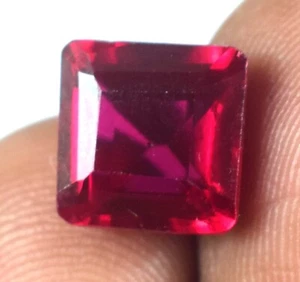 Zertifizierter natürlicher Beryll-Bixbit roter Smaragd 7,75 kt Edelstein im Quadratschliff E5462 - Bild 1 von 8