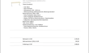 Schreibtisch höhenverstellbar elektrisch 200x100 (Kaufpreis war 1.989,05€) - Bild 1 von 1