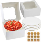 Cake Boxes 10 Inch Cake Box With Boards And Stickers 12pack Cake Box With Wind