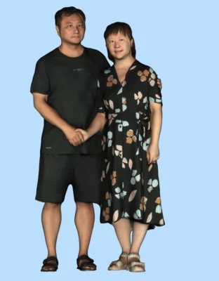 Resin 1/43 Diorama Real Series Miniature Figure Toy Middle-aged couple 96 - Image 1 of 3