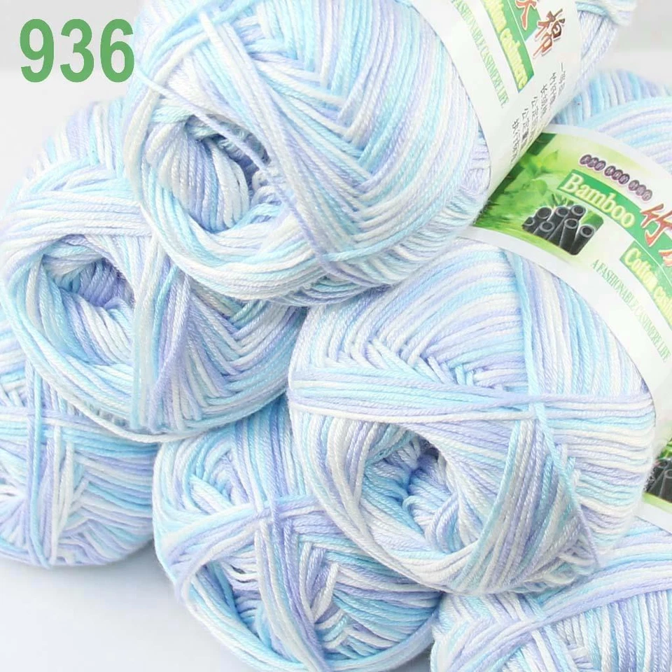 Sale Lot 6SkeinsX50g Soft Bamboo Cotton Baby Wrap Hand Knitting Crochet Yarn 936 - Image 1 of 4