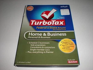 Turbotax 2010 Home & Business w/ state. Ugly Box. New sealed blemished box. - Afbeelding 1 van 4