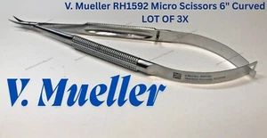 V. Mueller Micro Scissors Curved RH1592 Sharp Tip lot of 3x - Picture 1 of 2