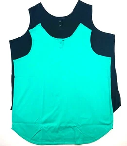 NuVenture Top Women's Plus 4X Black Green Sleeveless T-Shirt NOS Vintage - Picture 1 of 10