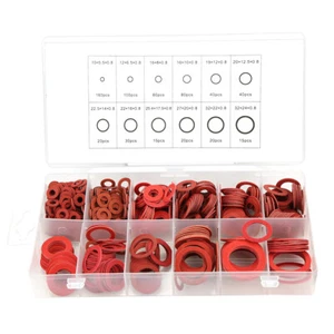 KIT SET DI GUARNIZIONI RONDELLE PIATTE IN FIBRA 600Pz 12 DIMENSIONI CON BOX - Afbeelding 1 van 9