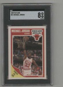 1989-90 Fleer Michael Jordan #21 SGC Graded 8 Chicago Bulls