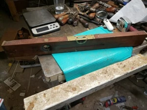 Vintage Stanely Holz Wasserwaage Nr. 4 Messing 28" - Bild 1 von 16