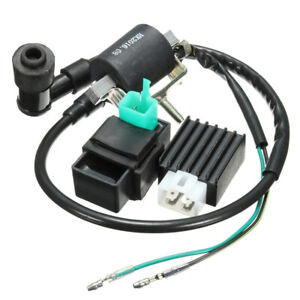 Motorcycle Ignition Coil Spark Plug CDI Box Rectifier Kit For 110cc 125cc 140cc