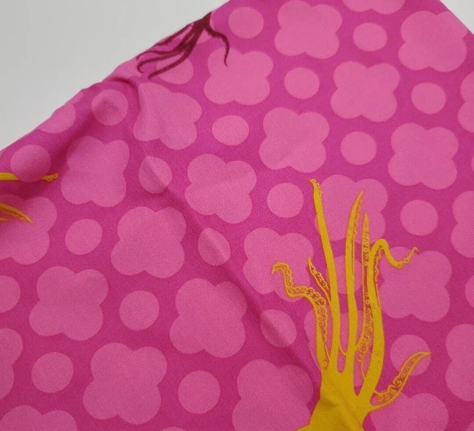 Ткань Heather Ross Mendocino 1-й Принт Осьминог Море Розовый ТОЛСТАЯ ЧЕТВЕРТЬ - Изображение 1 из 1