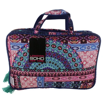 London SOHO FUNKtionally Fun Zippered Bohemian Chic Design Weekender Bag - Image 1 of 3