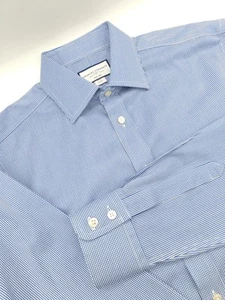 ๐ฌ๐ง Charles Tyrwhitt Not Iron Slim Fit Shirt 16x36 Blue Stripe - Picture 1 of 7