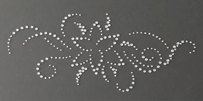 Hotfix Strassbügelbild Ornament mit Blume DMC Glasstrass Applikation Aufbügler  - Bild 1 von 4