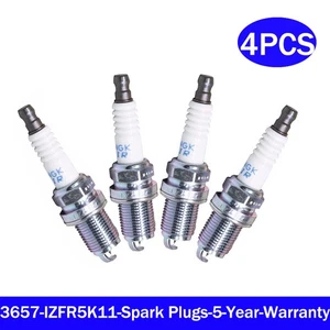 4x 3657/IZFR5K11 Spark Plugs Laser for Honda Odyssey Pilot Acura MDX - Picture 1 of 5