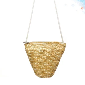 Borsa a tracolla in paglia alla moda borsa da spiaggia in tessuto per donna borsa a tracolla tessuto per vacanze - Foto 1 di 11