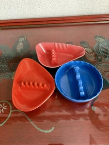 Vtg Anholt Mid Century Cigarette Ashtrays USA Lot of 3 - Picture 1 of 7