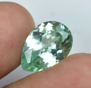 Natural Montana Green Sapphire 6.35 CT Certified Stunning Pear Loose Gemstone - Foto 1 di 5