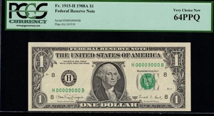 1988A $1 FRN H00009000B P.C.G.S #64PPQ - Picture 1 of 3