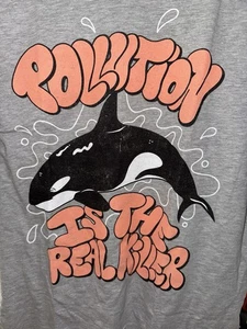 Camiseta Save The Whales "Pollution Is The Real Killer" [re] Cyclo NUEVA SIN ETIQUETAS - Imagen 1 de 4