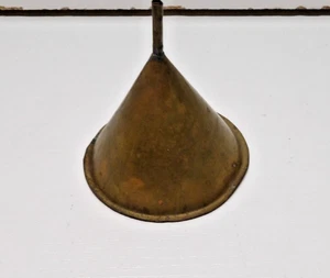 Miniature Brass Funnel Metal 1 7/8" Top  2" Tall  Spout 7/16"  1/16" Out Hole - Picture 1 of 5
