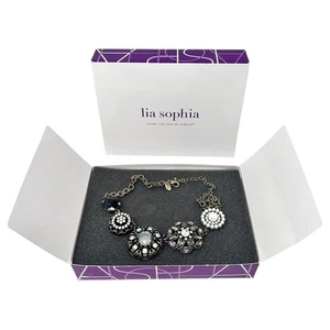 Lia Sophia Statement Halskette Antik Bronze Verziert Strass Festlich - Bild 1 von 11