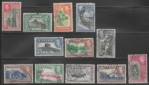 Ceylon 1938-49 George VI Part Definitive Stamp Set - Picture 1 of 2