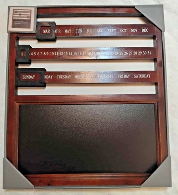 Wooden Perpetual Calendar with Message Board New - Image 1 of 2