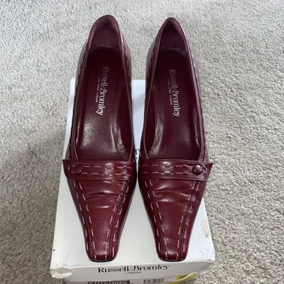 Russell & Bromley Red Leather Classic Court Heels Size 40.5 UK 7.5 with box - Image 1 of 4