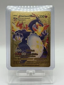 Pokemon Charizard VMAX HP330 Gold Foil Fan Art Karte - Bild 1 von 2