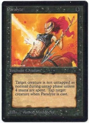 PARALYZE MAGIC Mtg  BETA #120 MODERATE PLAY (MP)  1993 - Image 1 of 2