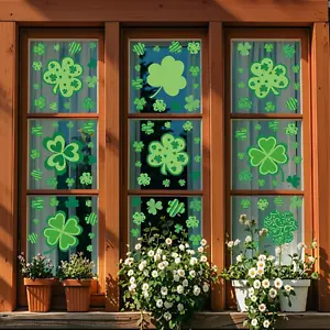 St Patricks Day Window Clings Decorations, Saint Patrick'S Day Shamrock Decor, S - Picture 1 of 7