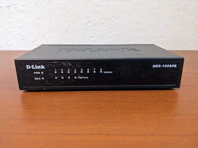 D-Link 8-Port External Desktop Switch w/ 4x PoE Ports (DES-1008PA) - UNTESTED - Image 1 of 3