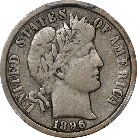 1896-O 10C PCGS F12 Barber Dime 823225 Cover