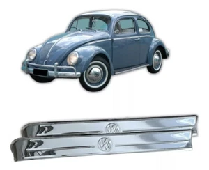 20" Window Vent Shades VW Logo T1 BUG BEETLE Stainless Steel PAIR 2pcs 1950-1964 - Picture 1 of 14