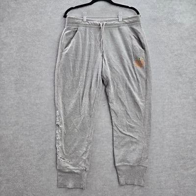 Pantalones de mujer ROSA Victoria's Secret L gris jogger piña escritura ropa de salón Foto 1 de 4