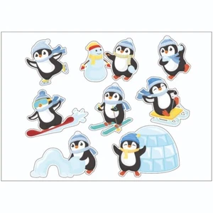 Penguins Winter Sticker Sheet Decal Penguins Wall Self Adhesive Vinyl A4 PS0303 - Foto 1 di 1