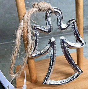 New Silver Tone Nickel 3.5" Angel Christmas Tree Ornament TFC1201 by WHD Rope Ha - Picture 1 of 5