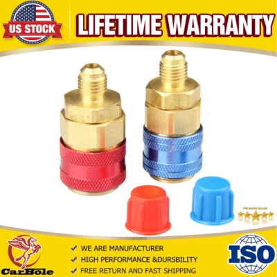 High Low Kit AC Quick Coupler Adapter for Freon Manifold Gauge Hose Conversion - Image 1 of 4