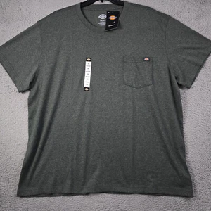 DICKIES HEAVYWEIGHT Shirt Mens 3XL XXXL Green Gray Pocket Tee Casual Work NWT - Picture 1 of 11