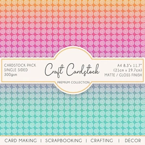 Rainbow Circle Pattern Card Making Journaling A4 300gsm Craft Cardstock Cricut - Picture 1 of 4