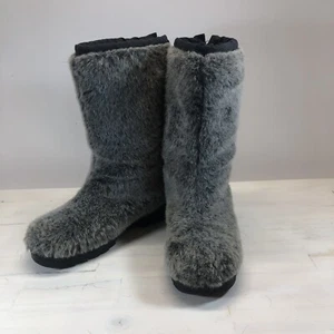 Sporto Grey Faux Fur Insulated by Thermolite 8 M Boots Mid Calf 12" tall - Picture 1 of 9