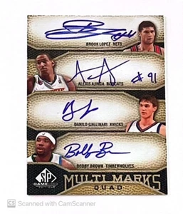 BROOK LOPEZ BROWN GALLINARI AJINCA AUTO 2009-10 SP GAME USED /99 - Picture 1 of 2