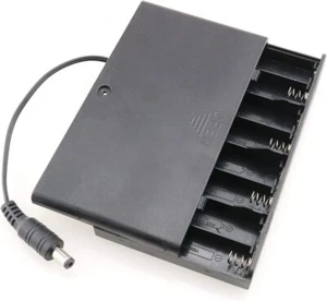 Battery holder 8 x AA 1.5V 12V case box with DC 5.5x2.1 mm on / off Switch - Picture 1 of 7