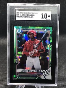 Jeremy De La Rosa 2021 Bowman Sapphire Edition Green /125 #BCP-25 1st SGC 10 GM - Picture 1 of 3